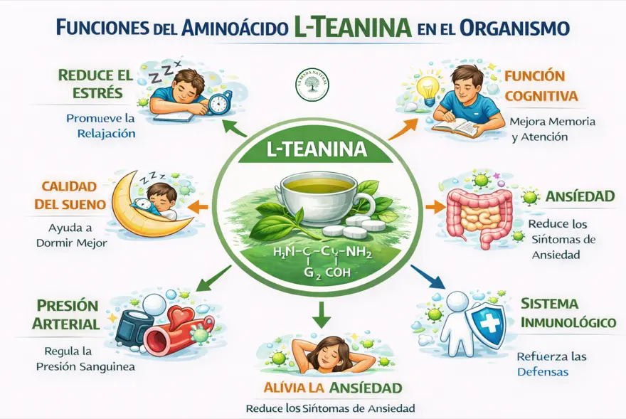 Funciones del aminoácido L-teanina en el organismo