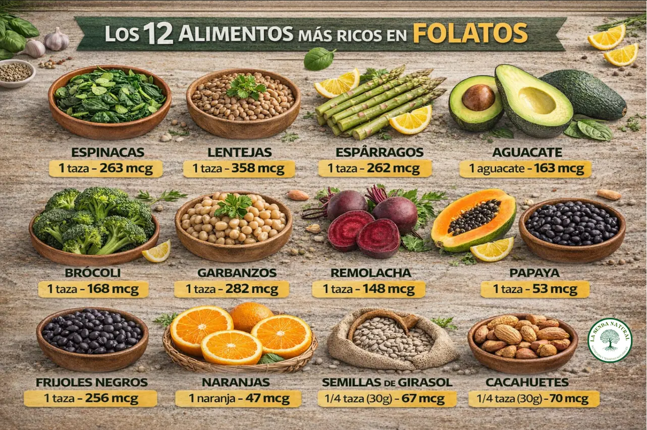 Los 12 alimentos ricos en folatos