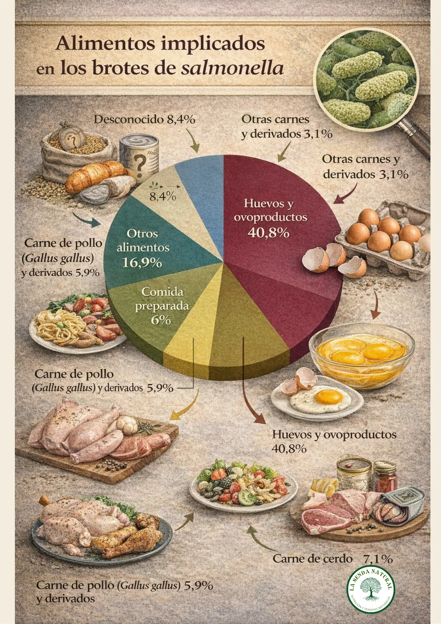 alimentos implicados en los brotes de Salmonella