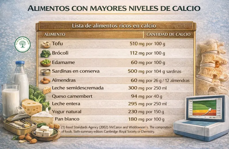 ALIMENTOS RICOS EN CALCIO