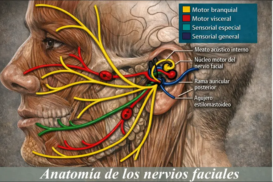 anatomía de los nervios faciales