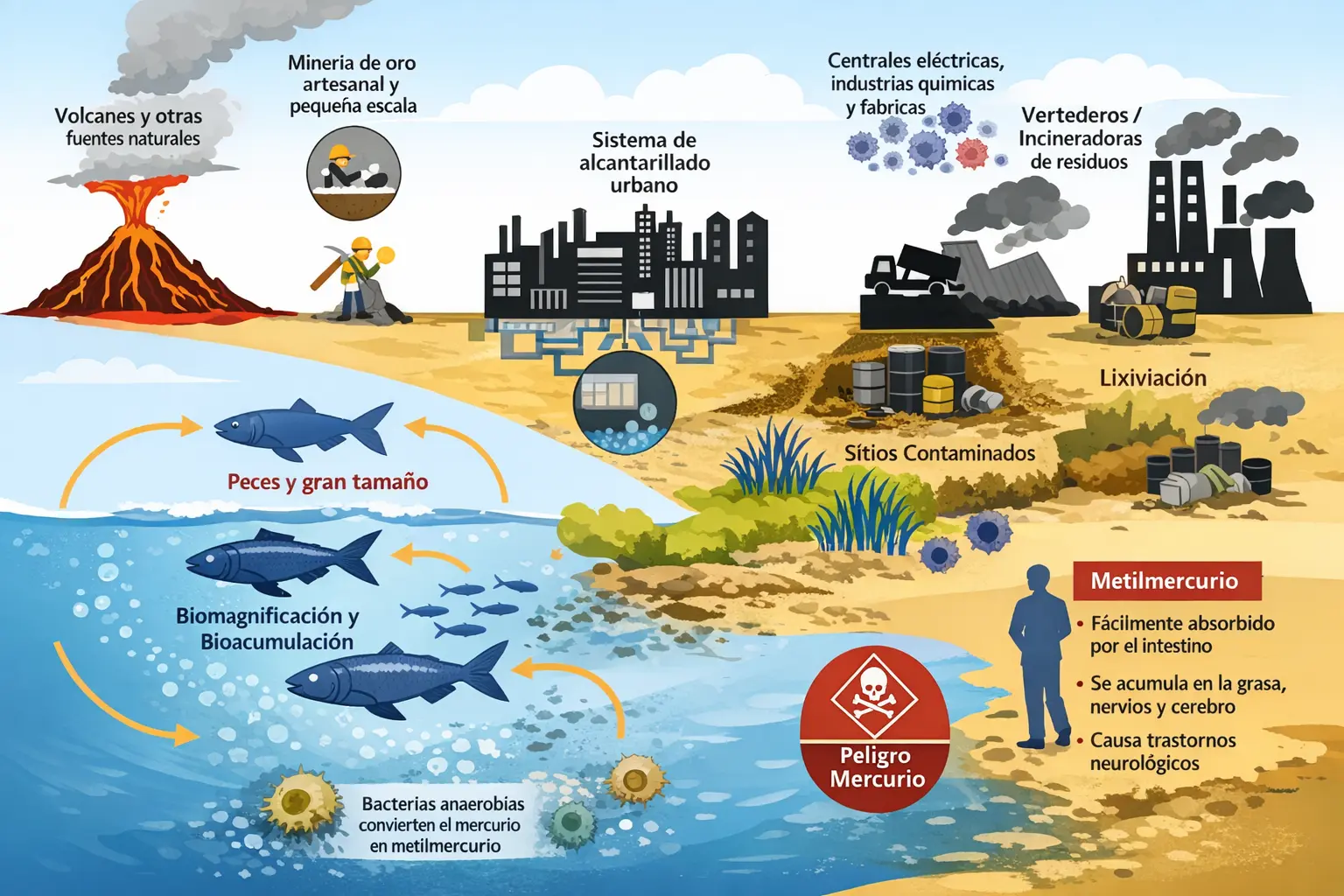 Contaminación de mercurio en ecosistemas acuáticos