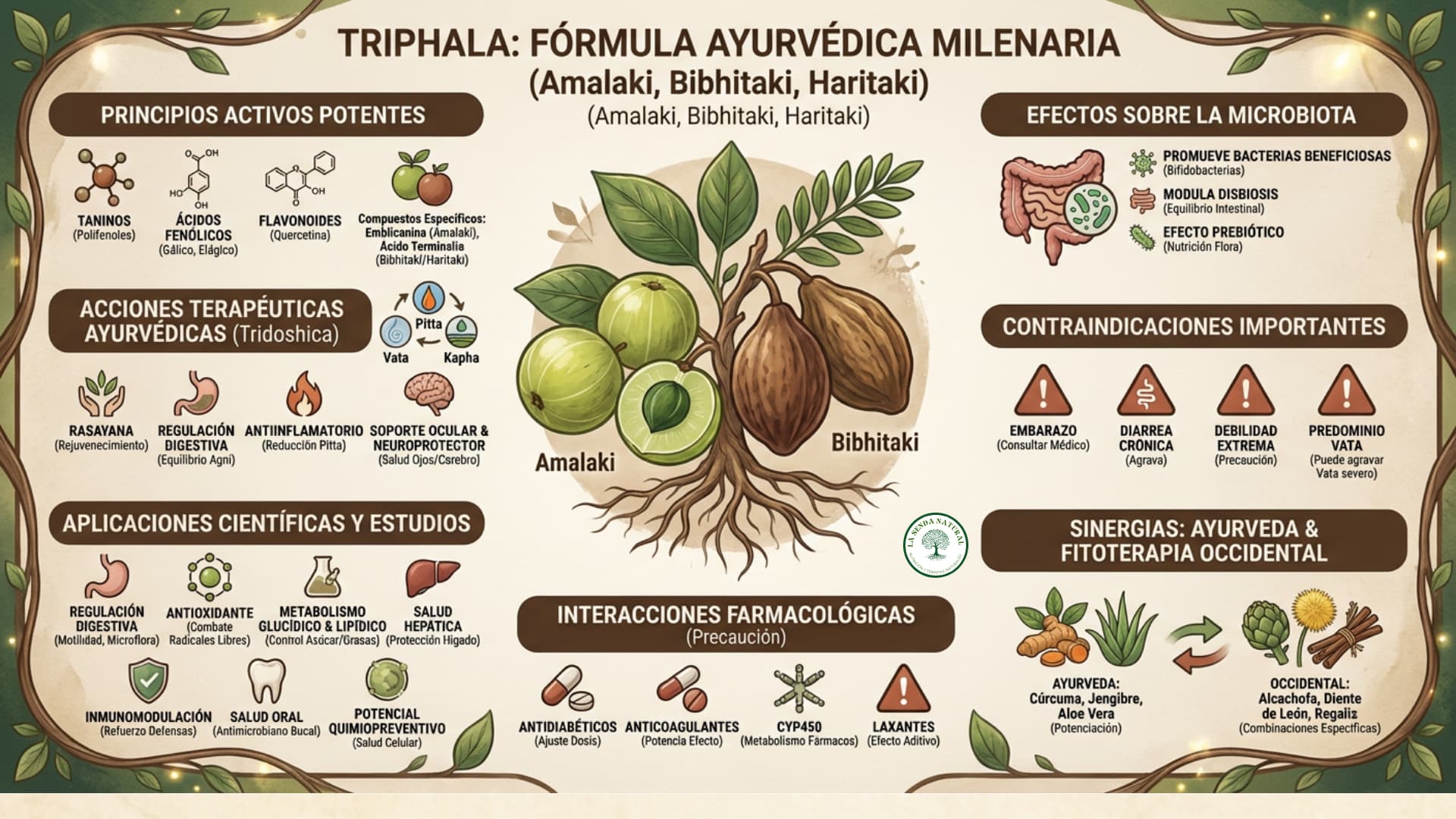 Infografía médica del triphala