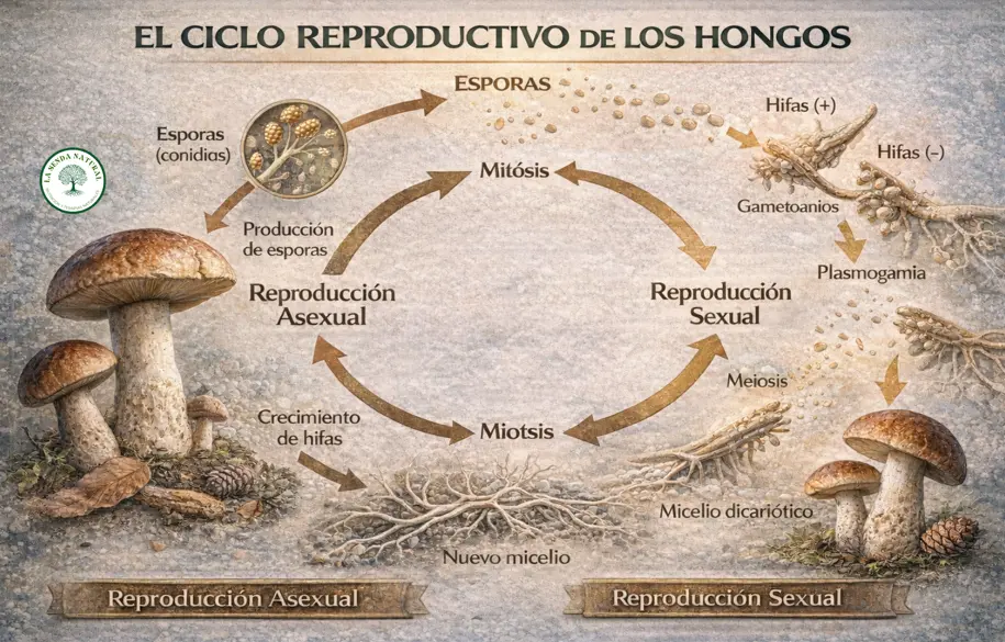 Ciclo reproductivo de los hongos