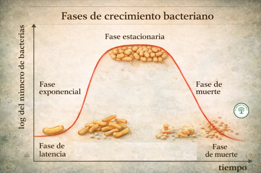 Fases de crecimiento bacteriano