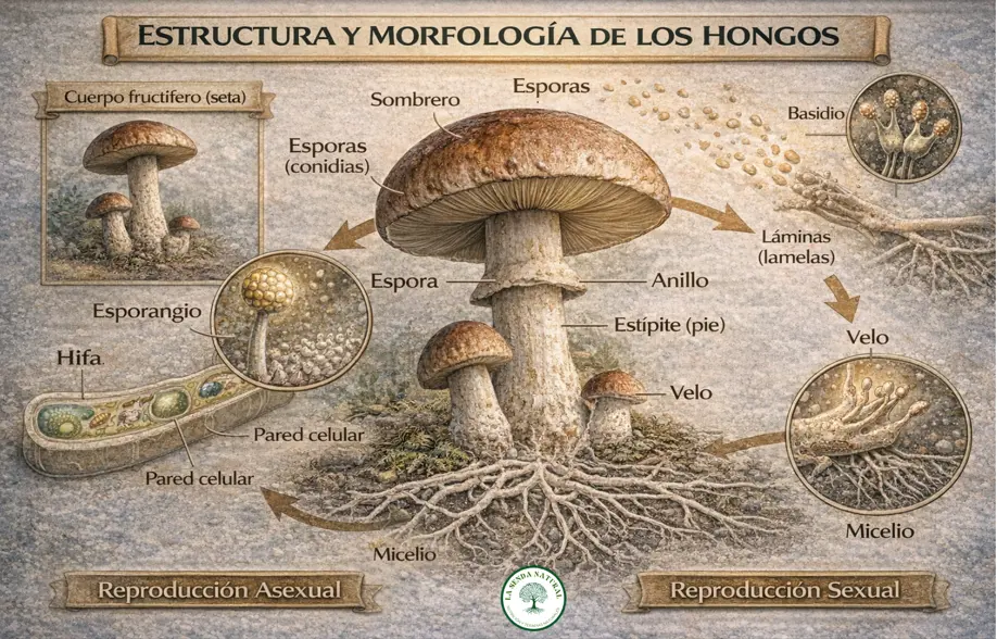 estructura y morfología de los hongos