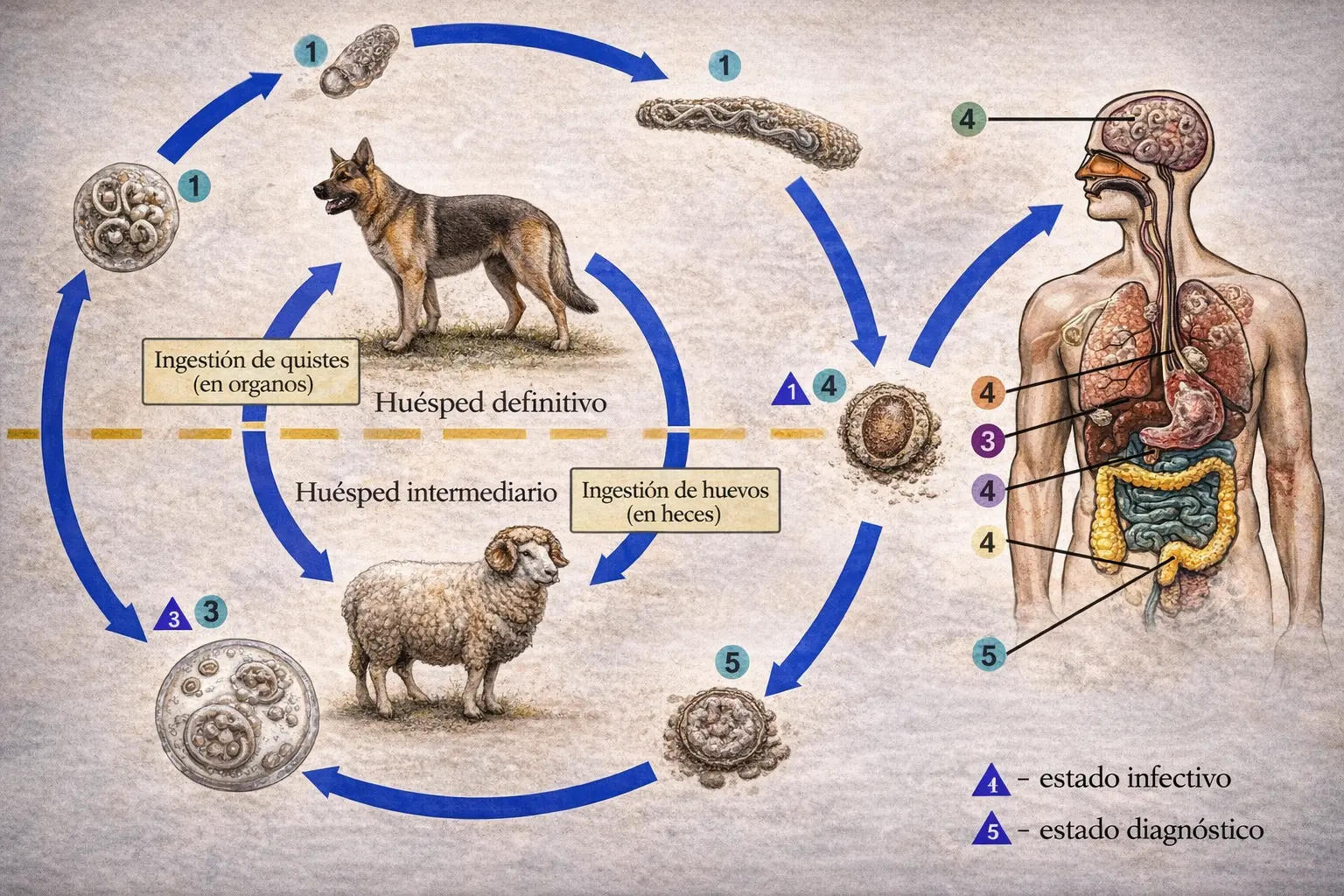 Ciclo de infección por clostridios