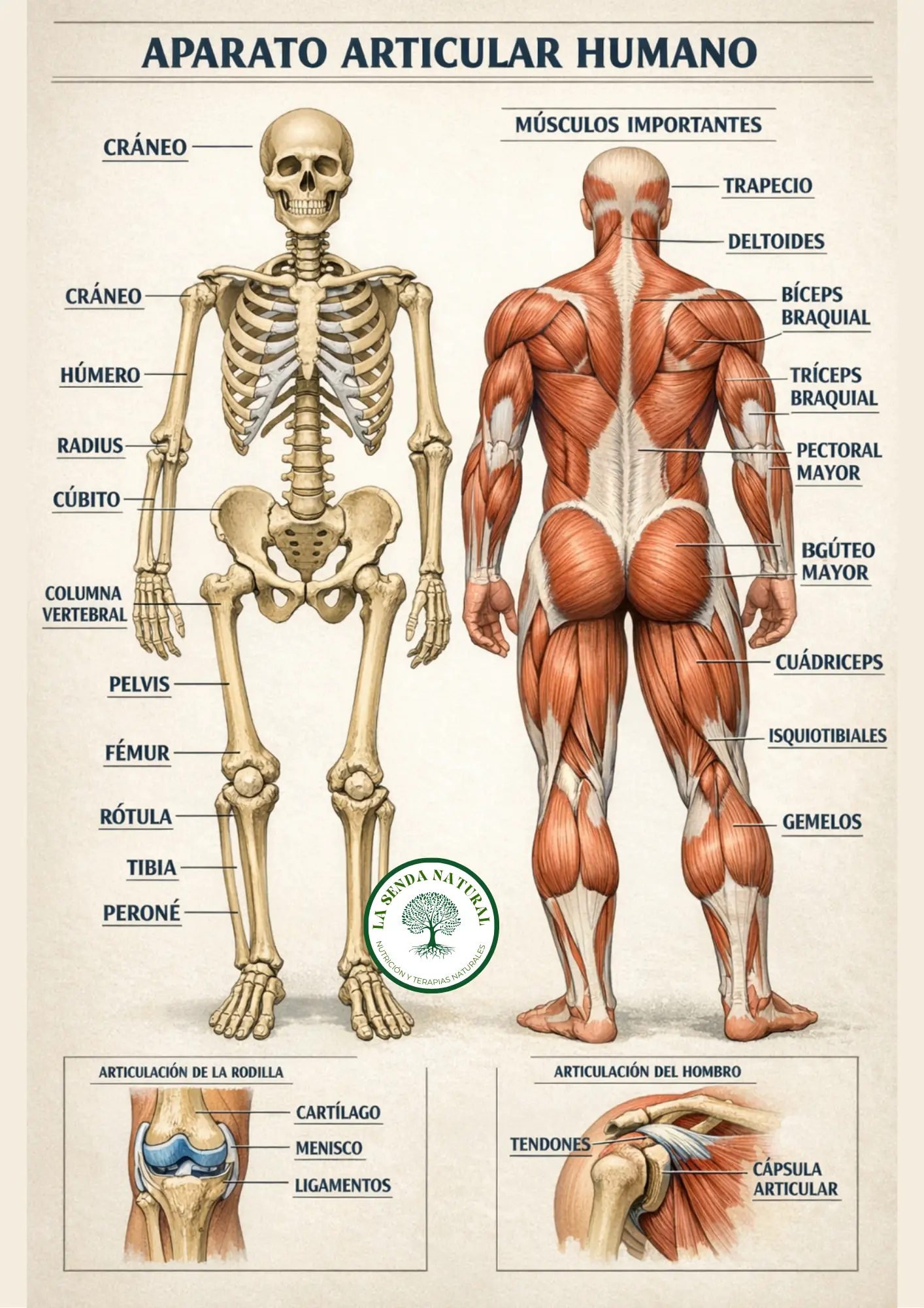 Infografía médica del aparato articular