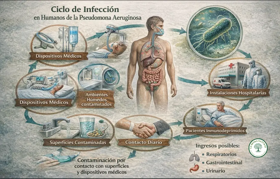 ciclo de infección por pseudomonas